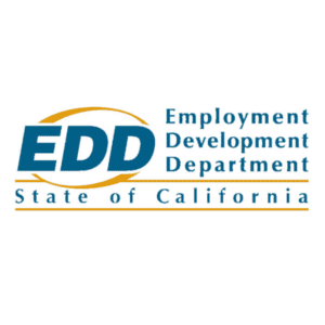 A logo of the employment development department state of california.